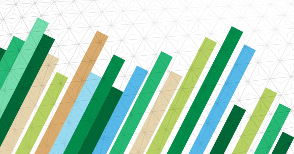 Multicolor bars over a geometric background